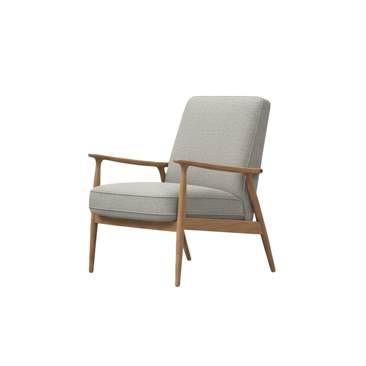 Fauteuil scandinave en tissu Arhus