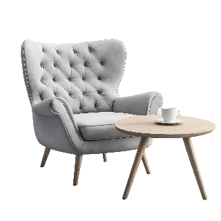 Fauteuil moderne capitonné gris